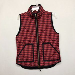 J. Crew Women Quilted Down Fill Buffalo Plaid Full Zip Vest Size Small M126 -22